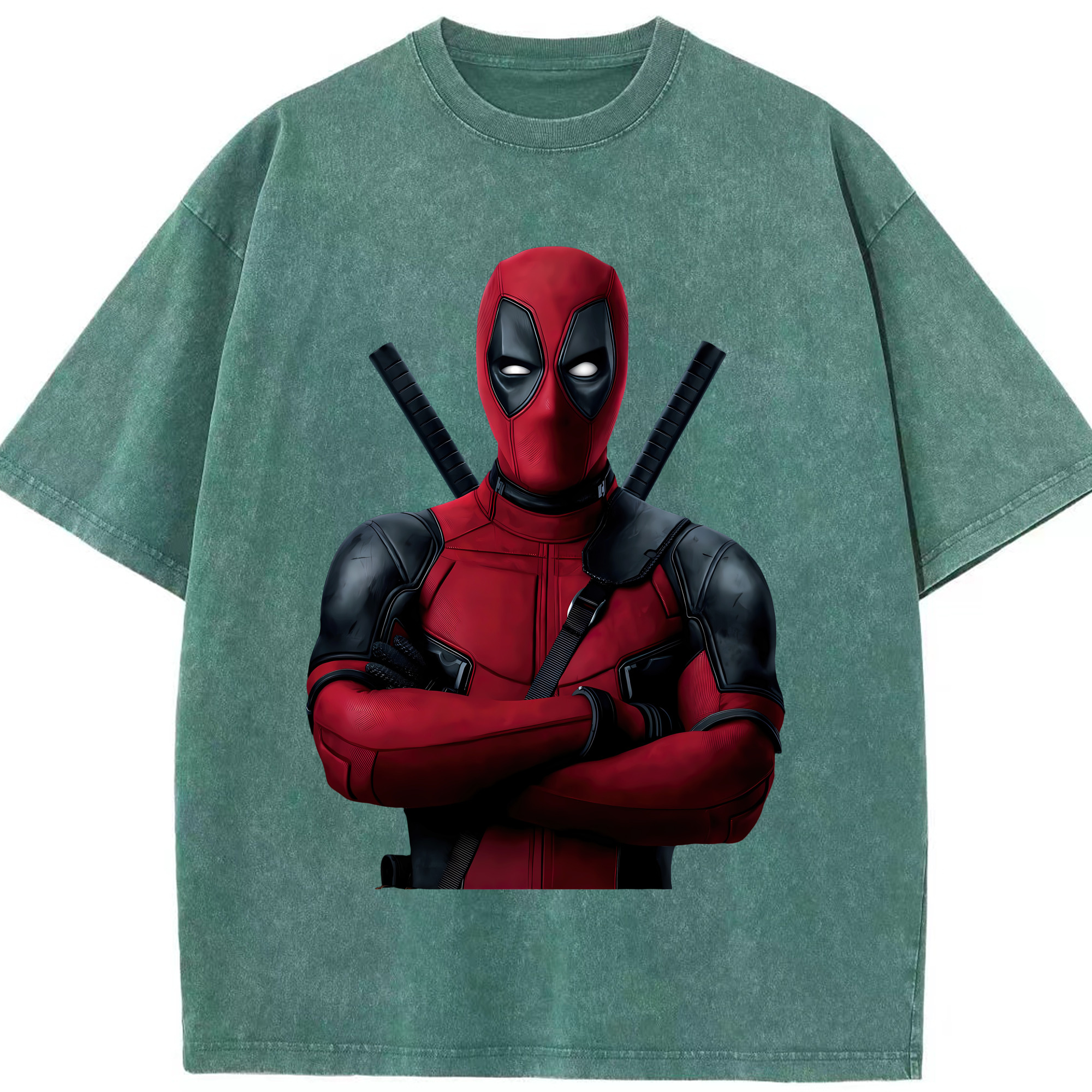 （画像用） Deadpool デッドプール 綿100% ヴィンテージ風 半袖Tシャツ（フロントプリント）